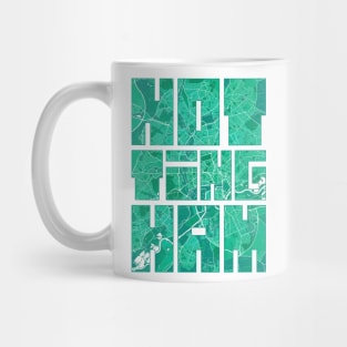 Nottingham, England City Map Typography - Watercolor Mug